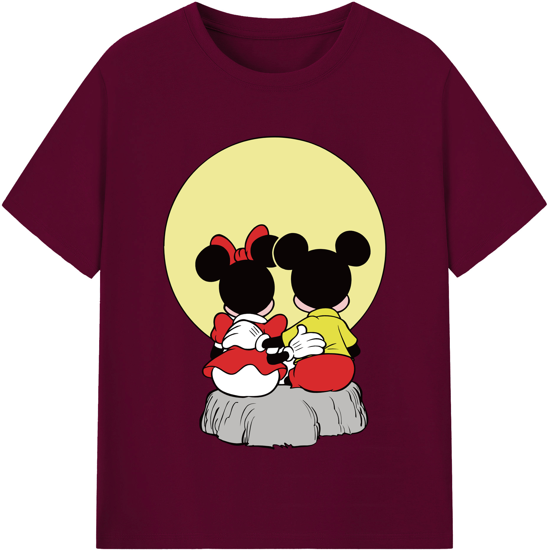 （画像用） ミッキーマウス Mickey Mouse レディースカジュアルプリントTシャツ（綿100％）